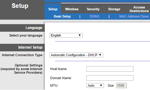 Linksys Router Admin Page
